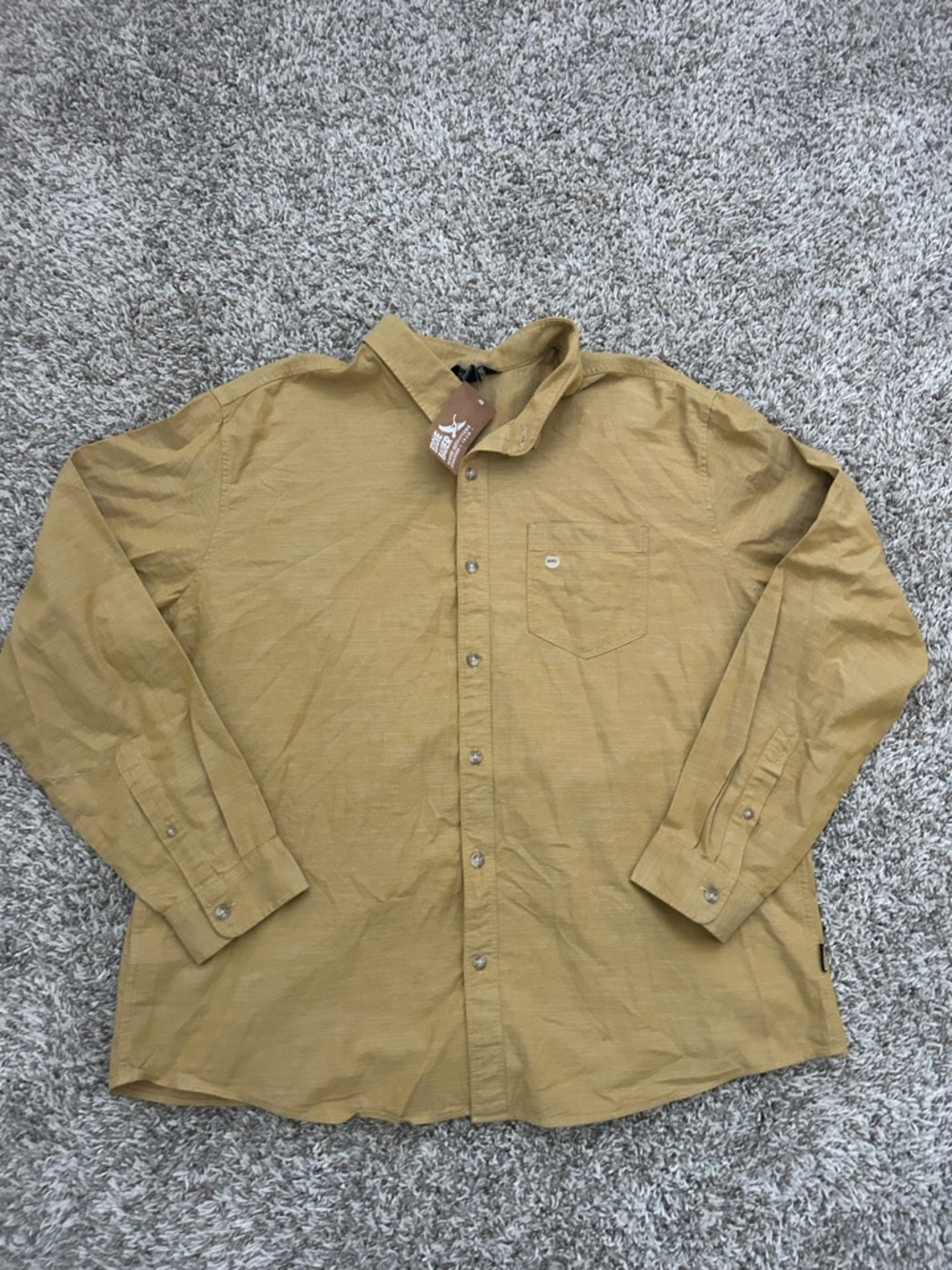 NWT Eddie Bauer Long Sleeve Camano Shirt Mustard Mens Size 2XL